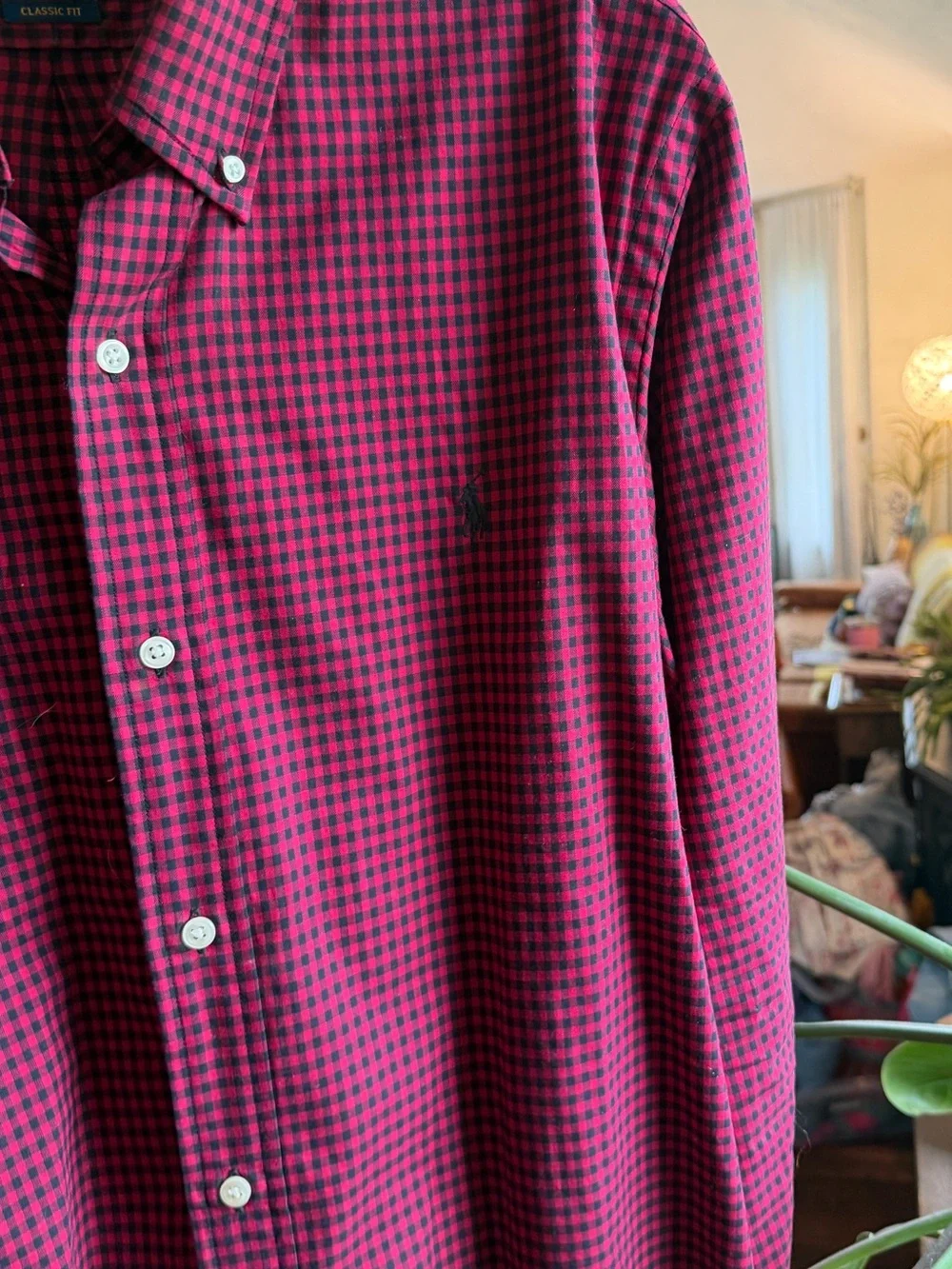 Polo Ralph Lauren Classic Fit Red/Black Checkered Botton Down Dress Shirt XL